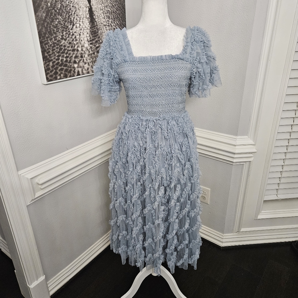 Ivy City Co Light Blue Lace Midi Dress - Picture 6 of 13
